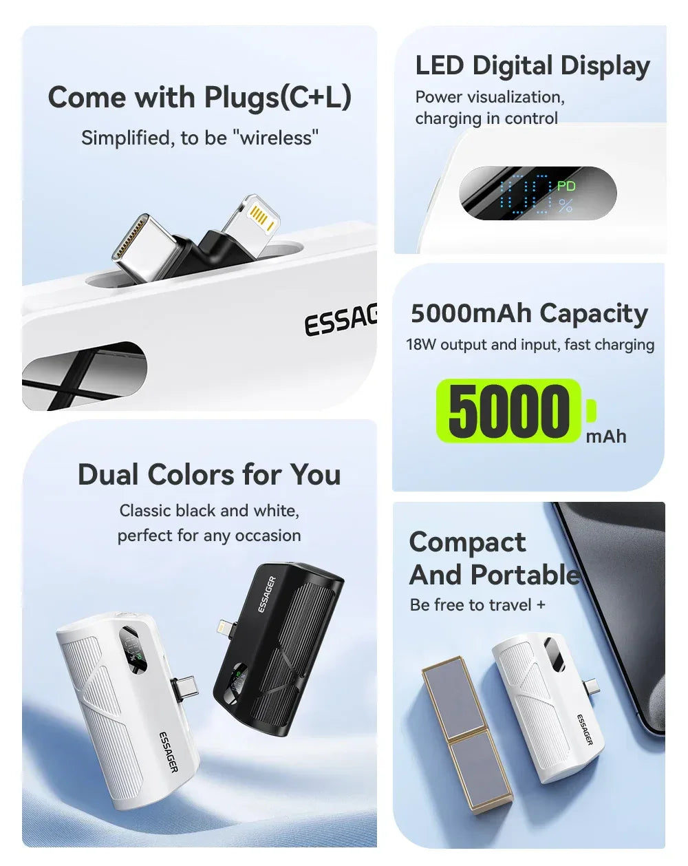 Essager Mini Capsule Power Bank - ShopHub