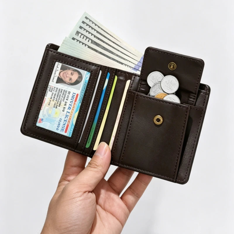 Slim Thin Credit Card Holder Men Wallets Money Bags Pu Leather Small Short Male Coin Purse Mini Wallet for Men Carteira Feminina