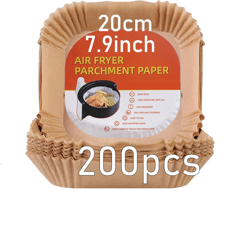 Disposable Square Air Fryer Molds, 20cm & 23cm