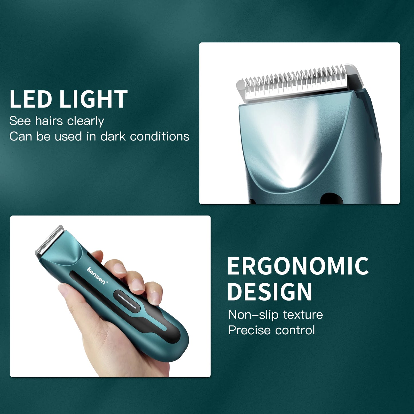 KENSEN S10 Electric Body Hair Trimmer for Men and Women – Versatile Grooming Clipper for Balls, Bikini, Groin, and Beard Removal