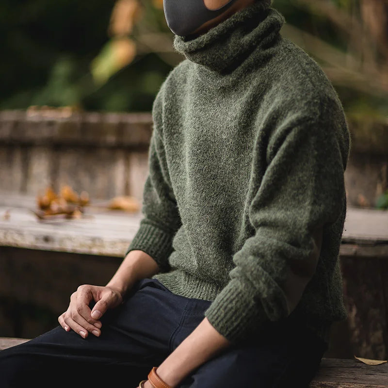 MADEN Patch-Detail Turtleneck Sweater