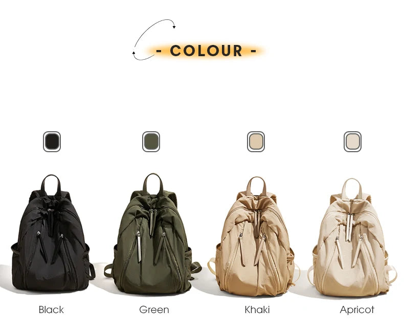 FOXER Simple Solid Color Backpack Women Backpack Waterproof Cotton Fabric Laptop School Bag Fashion Teenage Girl Travel Book Bag