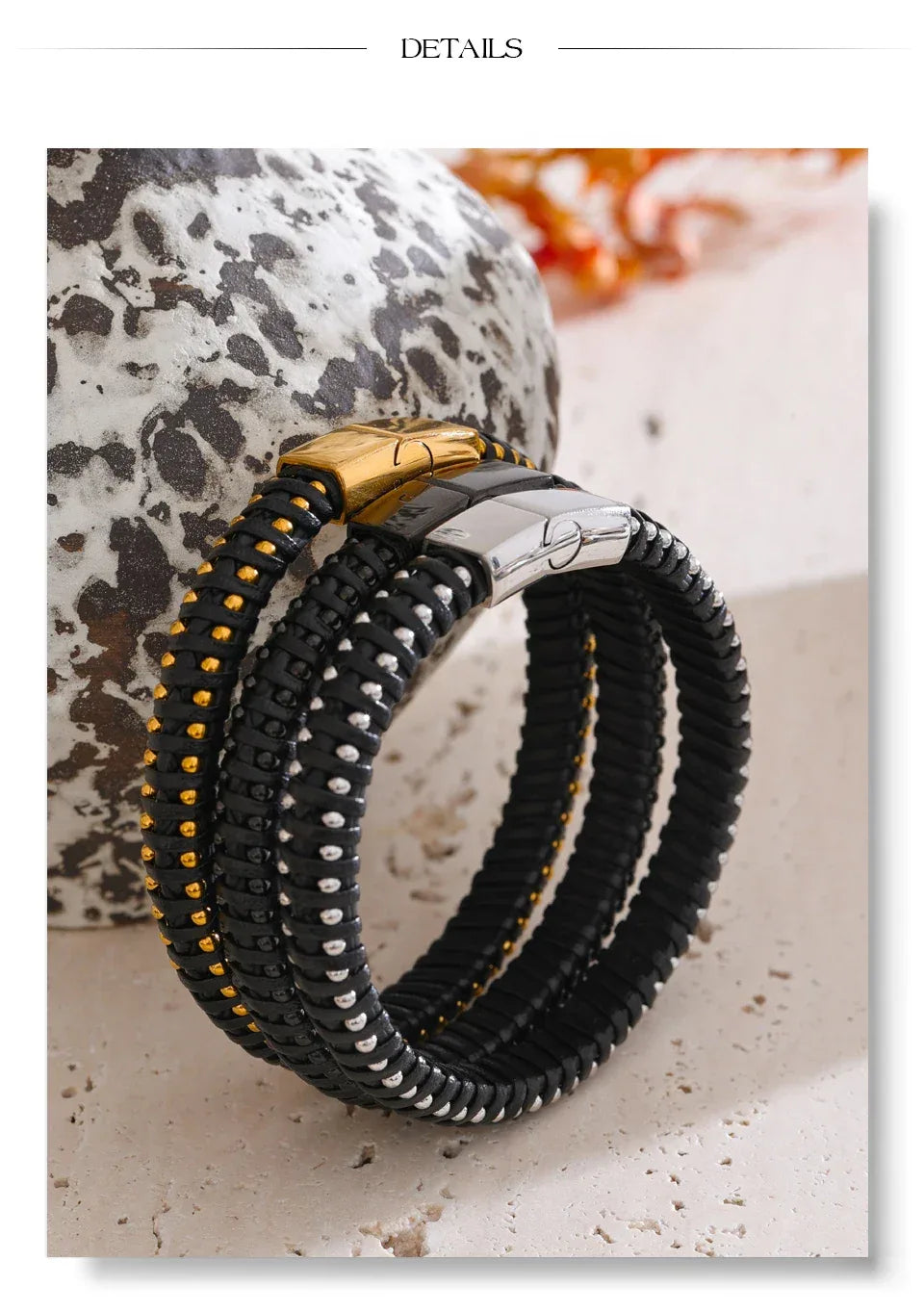 22cm Men’s Fibre Rope Braided Classic Bracelet - ShopHub