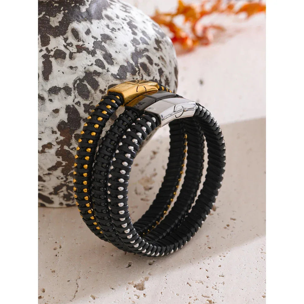 22cm Men’s Fibre Rope Braided Classic Bracelet - ShopHub