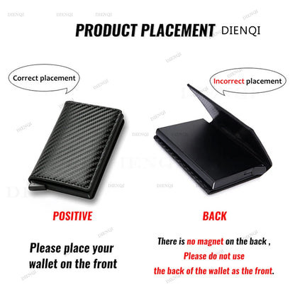 DIENQI RFID Carbon Fiber Card Holder Wallet