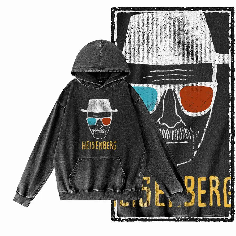 Heisenberg Graphic Acid-Washed Black Hoodie
