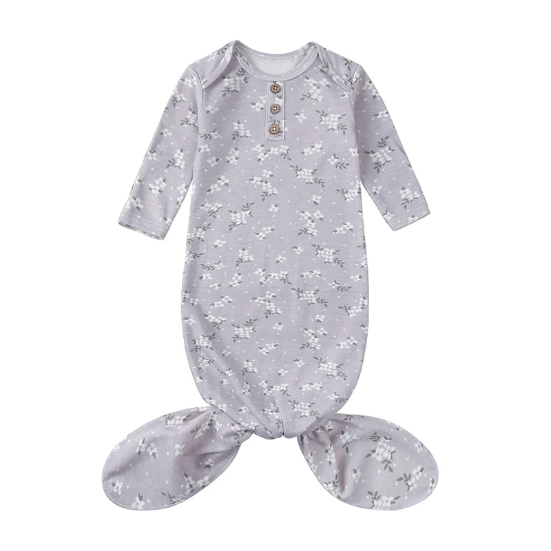 Kids Tales Little Nest Cotton-Blend Knotted Baby Gown