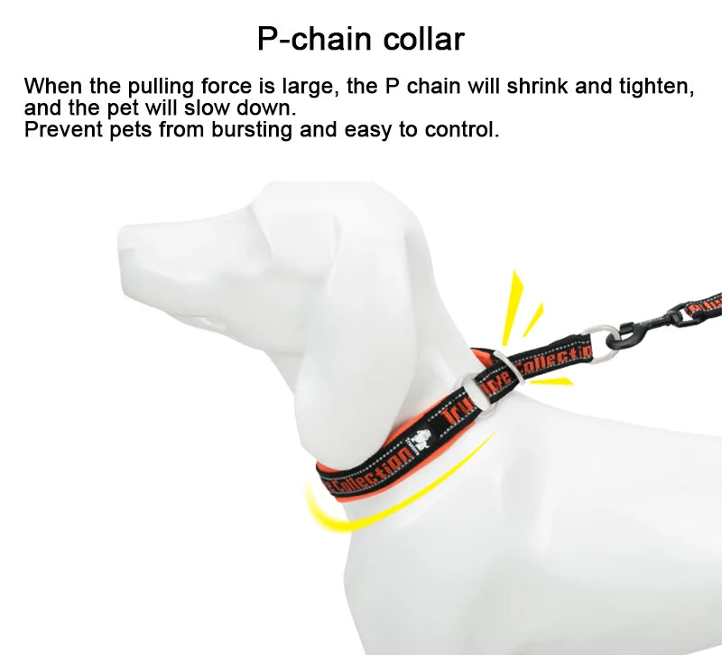 Truelove P-Chain Nylon Pet Collar Adjustable Reflective SBR Neoprene Pull-resistant Explosion-proof Dog and Cat Travel TLC5371