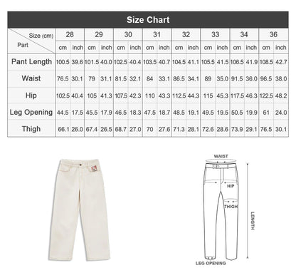Maden Men's Vintage Heavyweight Washed White Jeans