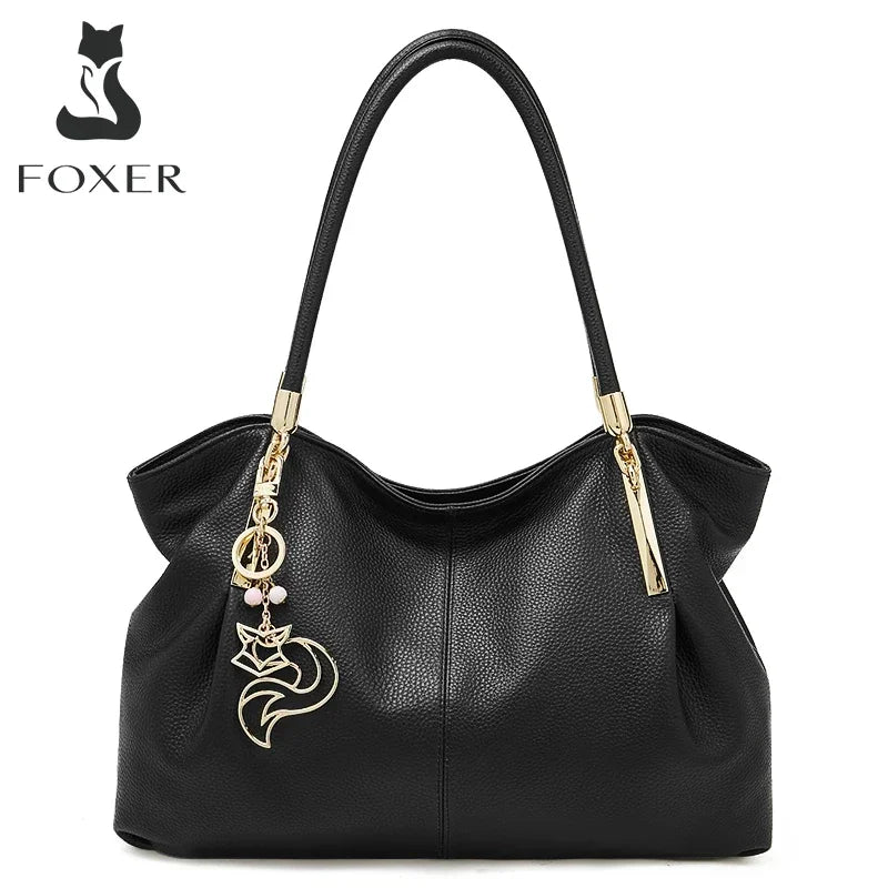FOXER Women's Shoulder Bag — Genuine Leather Elegance for Every Day