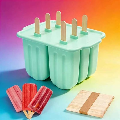 Silicone Popsicle Mold with Lid, Kitchen Tools & Accessories, Practical Kitchen Items, Easy Release Ice Cream Making Mold