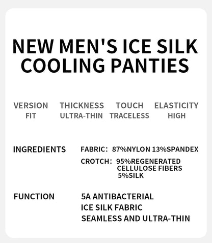 MiiOW Ice Silk Men Underwear - 3Pcs Ultra-thin Breathable Antibacterial Boxer Shorts