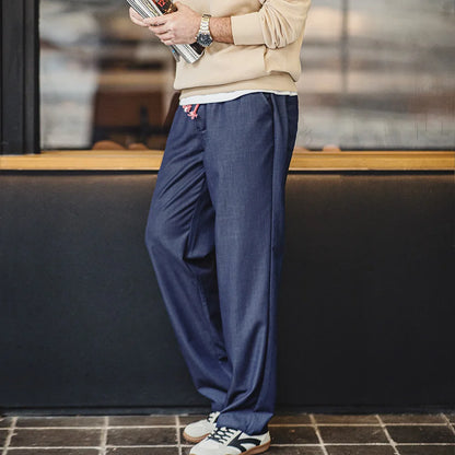 Maden Vintage Men's Loose Casual Straight Denim Pants