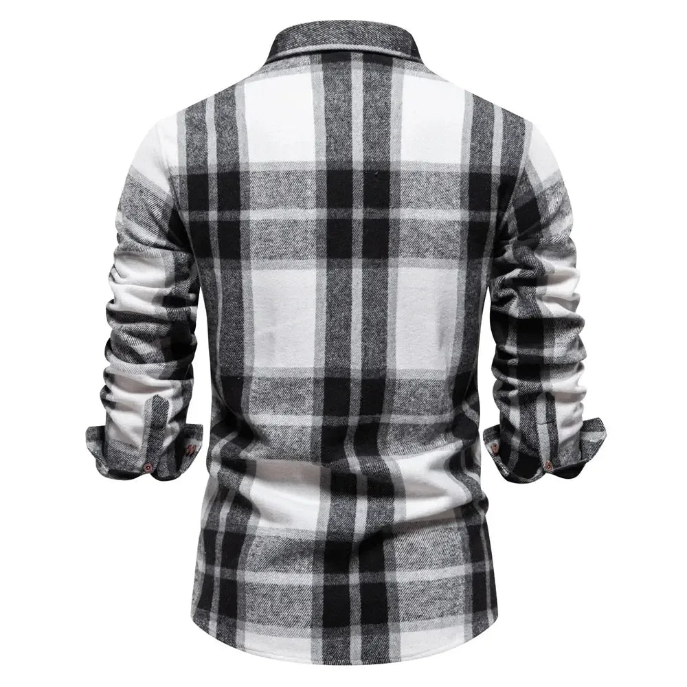 AIOPESON Thicken Plaid Shirts - ShopHub