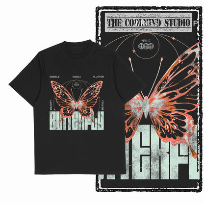 COOLMIND X0111 Butterfly Bliss Graphic Cotton Tee