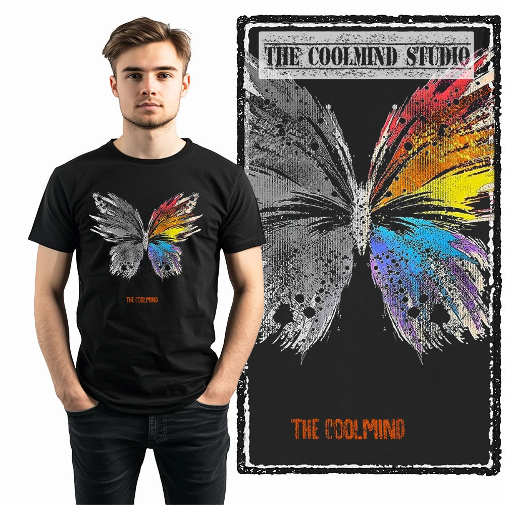 COOLMIND X0111 Butterfly Bliss Graphic Cotton Tee