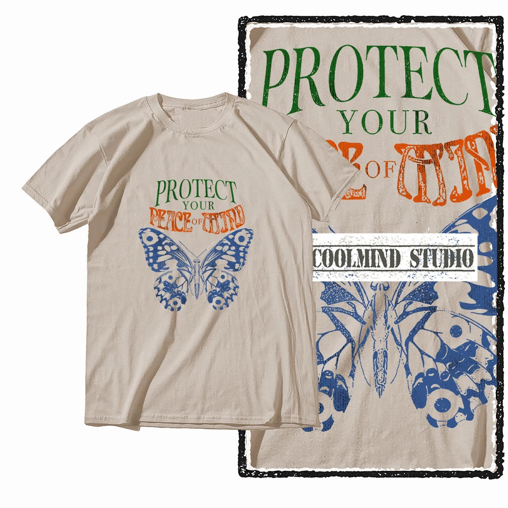 COOLMIND X0111 Butterfly Bliss Graphic Cotton Tee