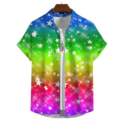 Men’s 3D Print Rainbow Shirt (10 different designs available) Habicare