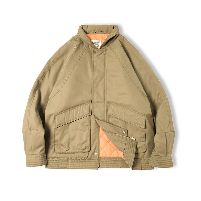 MADEN Retro Padded Pilot Jacket | Army Green or Khaki