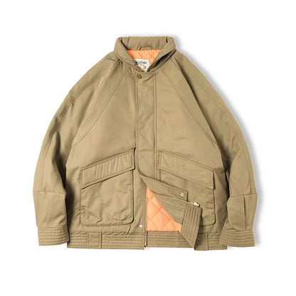 MADEN Retro Padded Pilot Jacket | Army Green or Khaki