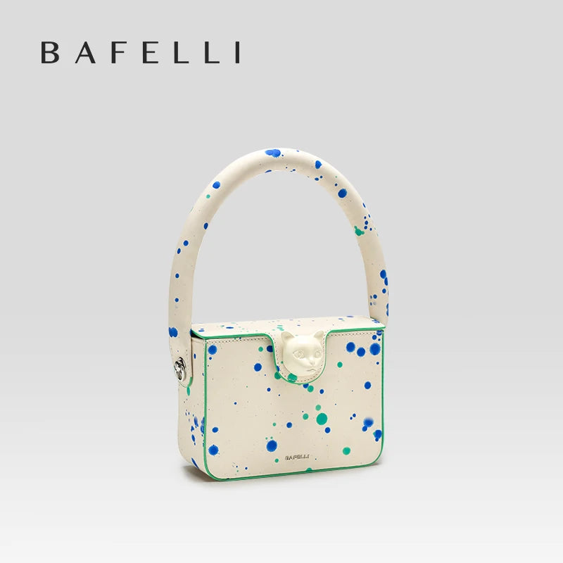 BAFELLI 2026 NEW WOMEN'S HANDBAG BOXY GENUINE LEATHER ORIGINAL DESIGNER LUXURY BRAND CAT SHOULDER FASHION BAGS STYLISH PURSE