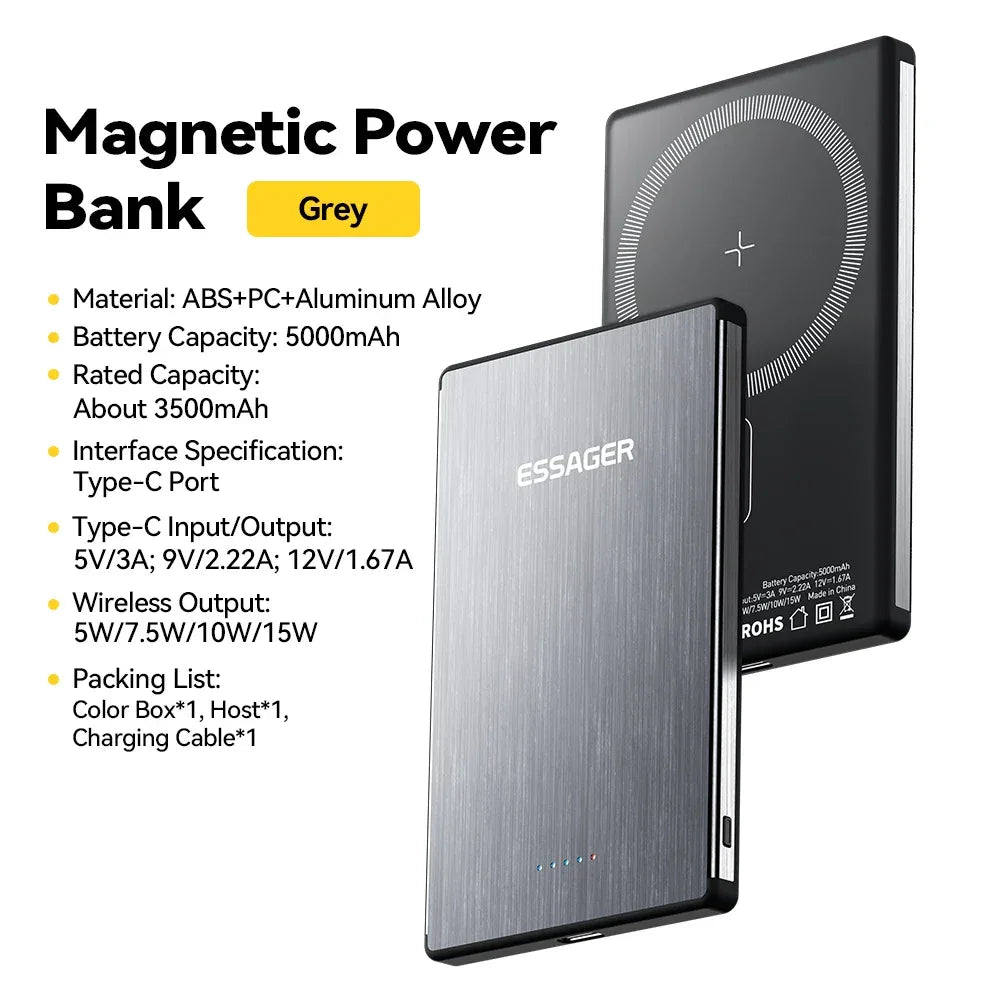 Essager PD 20W Magnetic Wireless Charging Bank - ShopHub