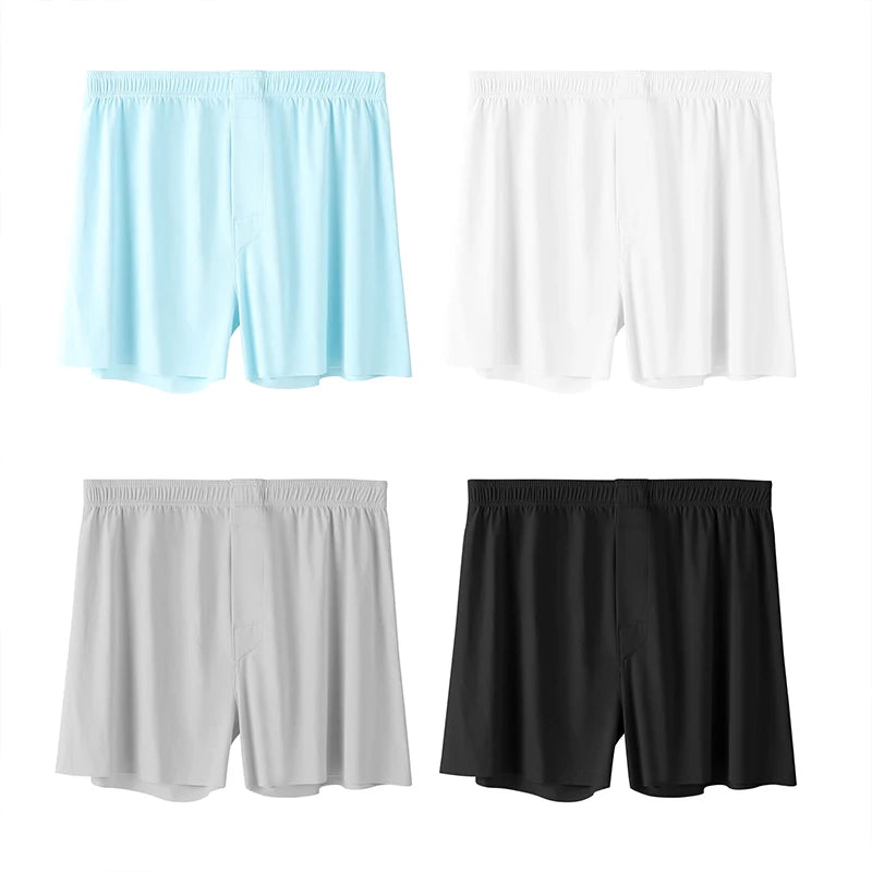 MiiOW Men's Ice Silk Boxer Shorts 3Pcs Breathable Underwear Large Size