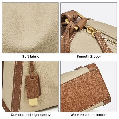 Women's Cowhide Leather Shoulder Bag Vintage Soft Messenger Handbag Fashion Crossbody Bags Female Underarm Bag DF900083S