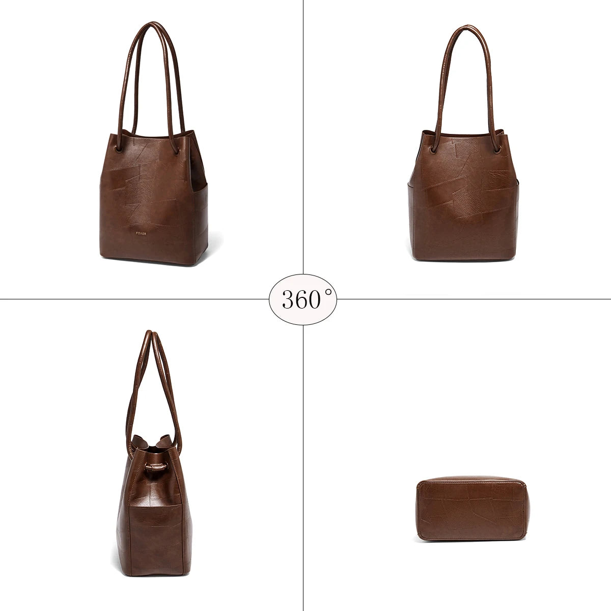 FOXER 2026 Spring New Tote Bag for Women Soft PVC Leather Daily Commute Shoulder Bag Vintage Casual Female Work Handbag