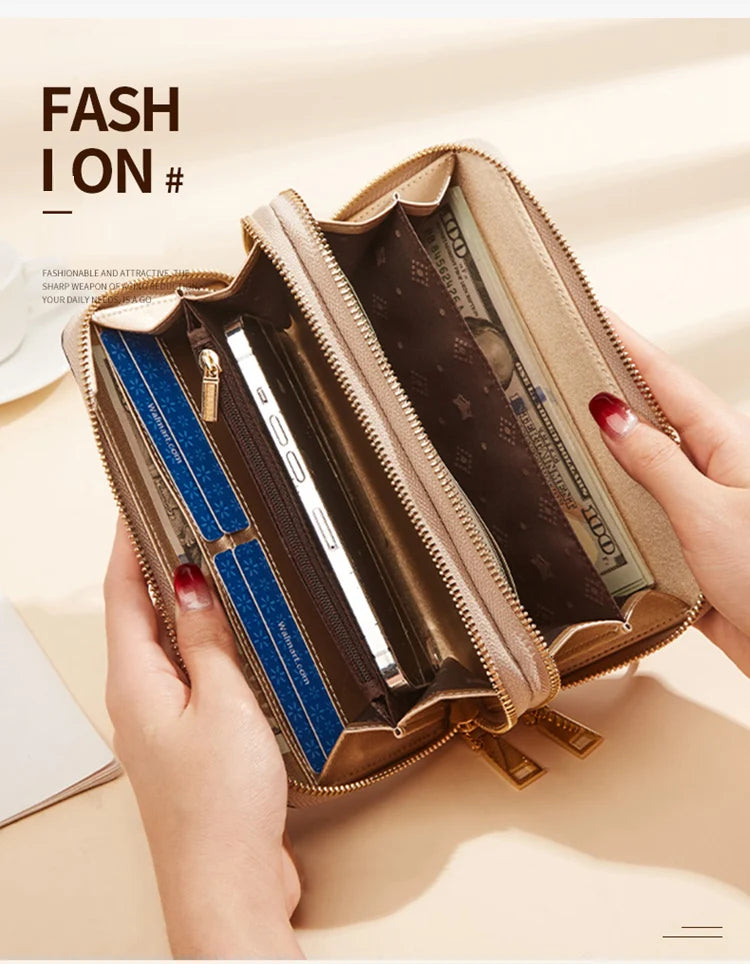 FOXER Split Leather Women's Long Wallet