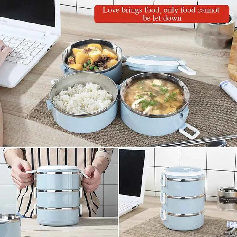 Stainless Steel Bento Box - Large Capacity Multi-Layer Food Container | Portable Lunch Box for Home & Office