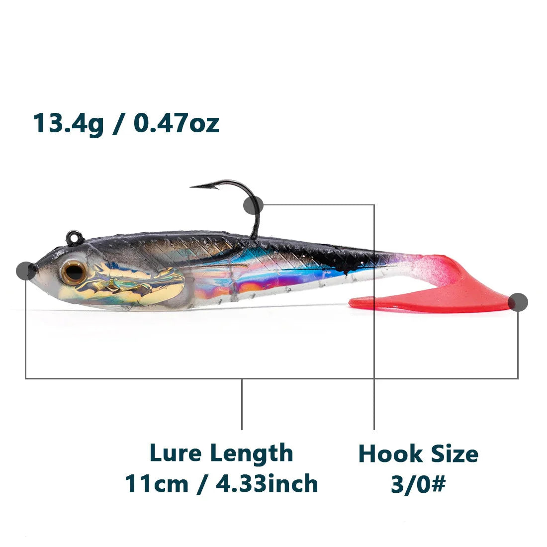 Soft Fishing Lures with Lead Head Jigs – Bass & Trout (Several quantities and colours available) Habicare