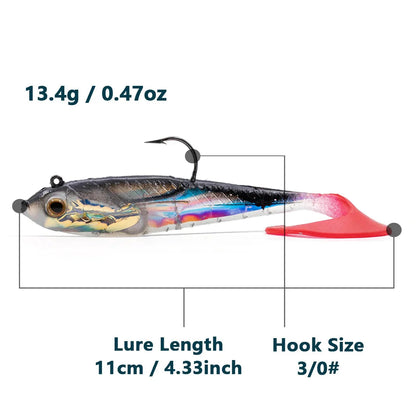 Soft Fishing Lures with Lead Head Jigs – Bass & Trout (Several quantities and colours available) Habicare