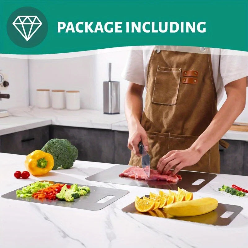 3pcs Stainless Steel Cutting Boards