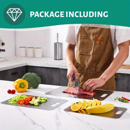 3pcs Stainless Steel Cutting Boards