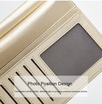 FOXER Split Leather Women's Long Clutch Wallet