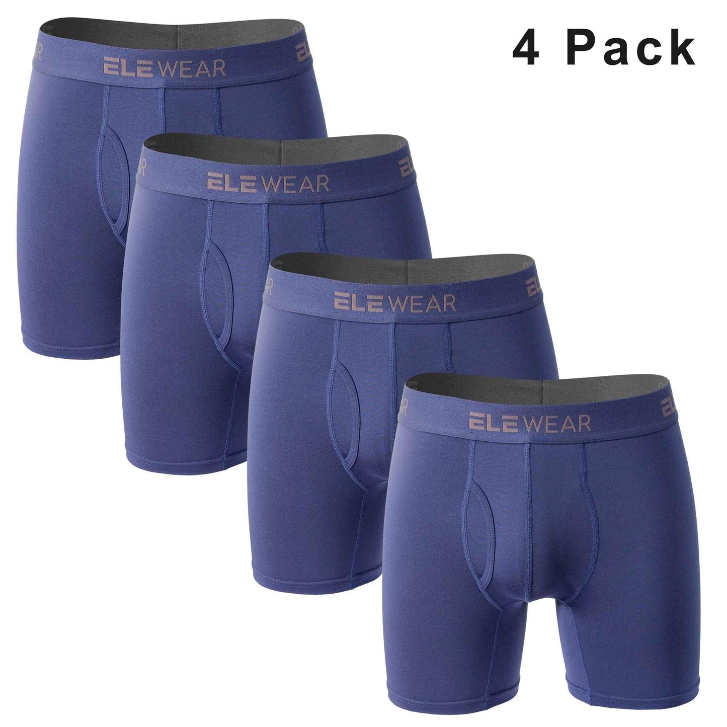 4 Pack Men's Breathable Boxershorts with Opening - Plus Size