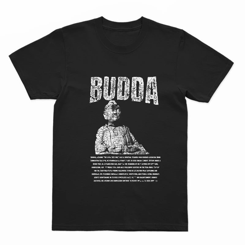 COOLMIND U0003 Buddha Statue Graphic Cotton Tee