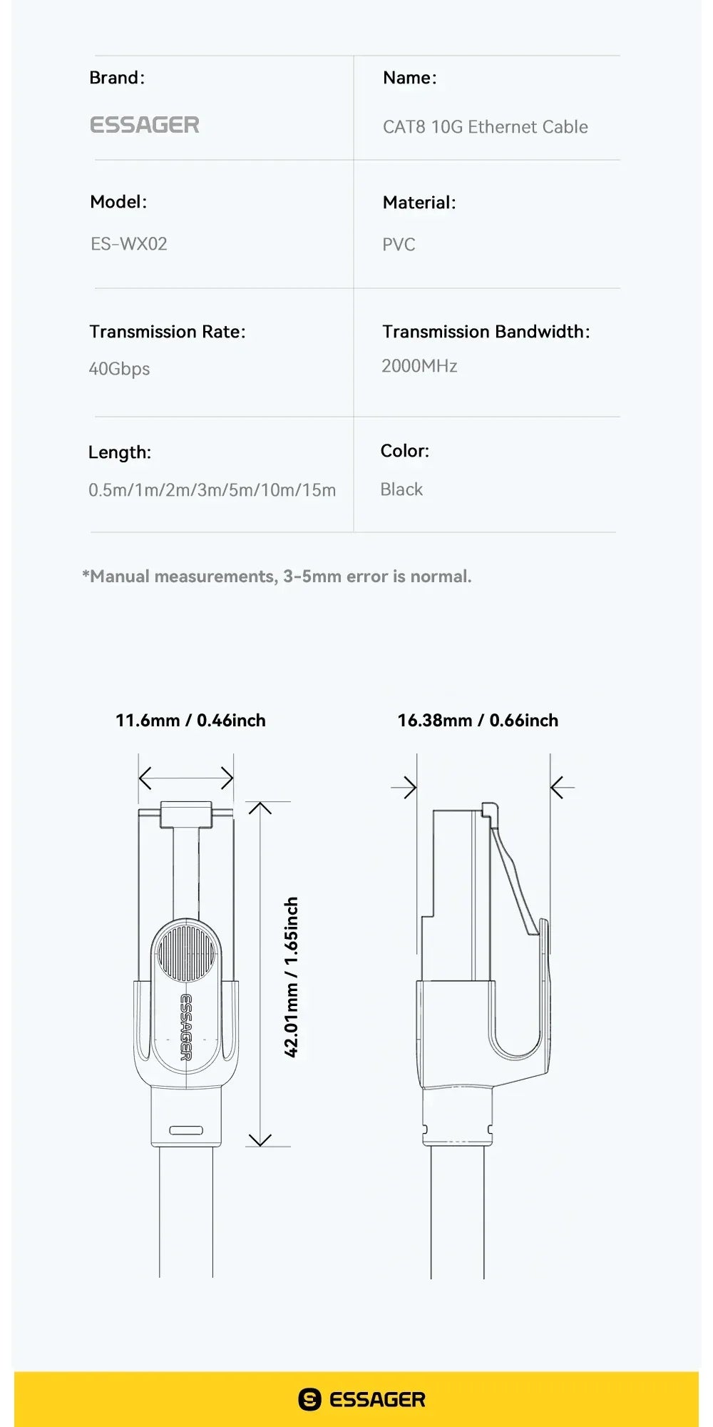 Essager CAT8 Ethernet Cable - ShopHub