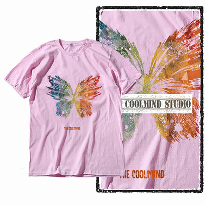 COOLMIND X0111 Butterfly Bliss Graphic Cotton Tee