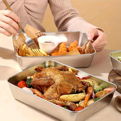 4-Piece Stainless Steel Baking Pans with Lids