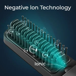 Kensen Wireless Hair Straightener Brush - Negative Ion USB Rechargeable Fast Heat Styling Comb for Men and Women