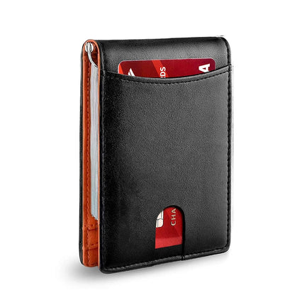 Rfid Leather Men Wallets Money Bag Slim Thin Card Holder Wallet Carbon Fiber Male Small Short Purse Black Billfold Walet Gifts