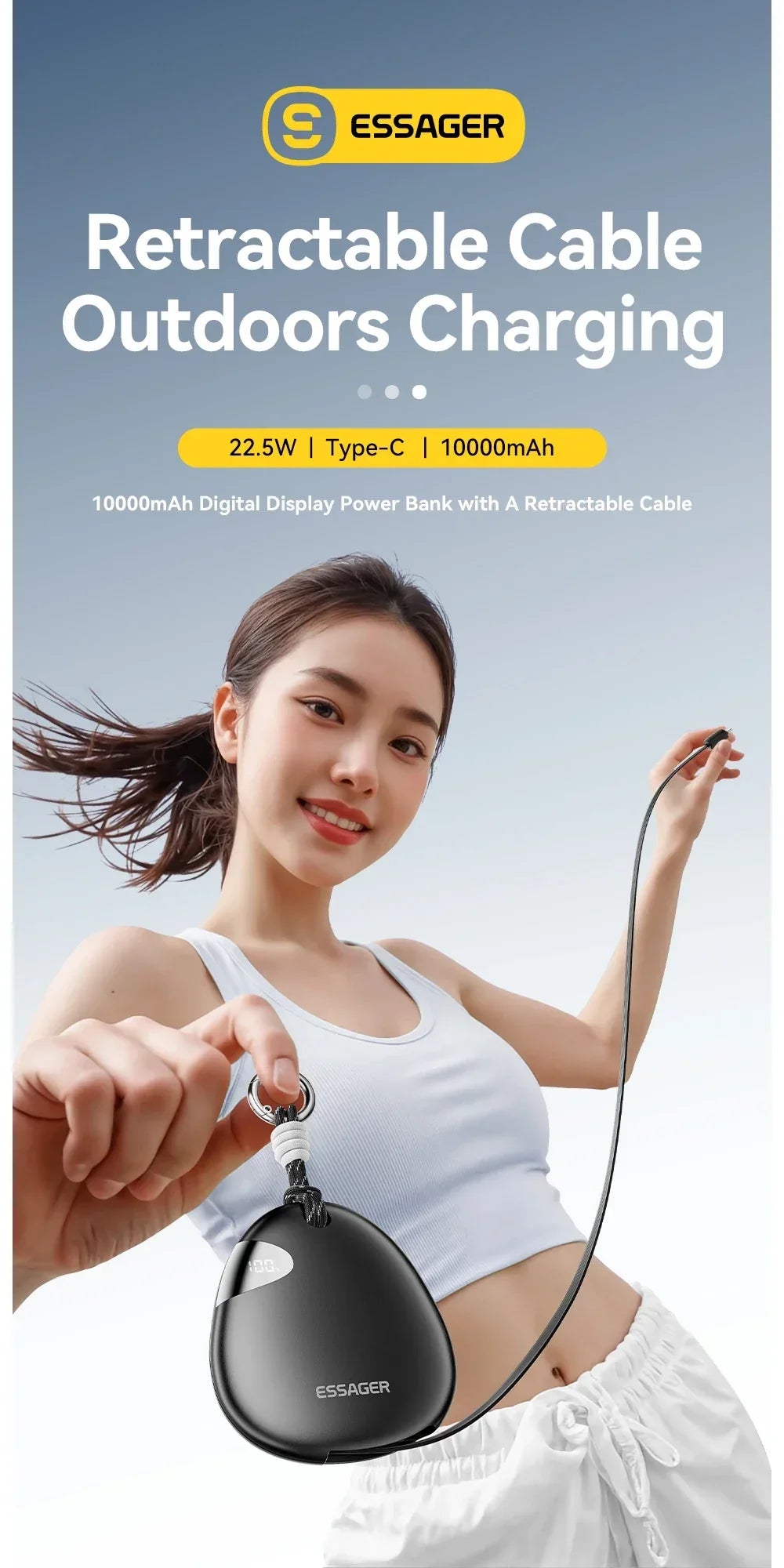 Essager 10000mAh Digital Display Power Bank - ShopHub