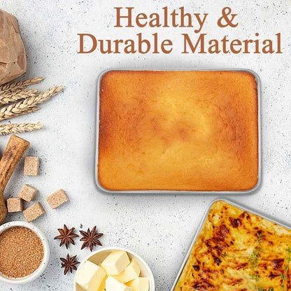 2-Piece Commercial 410 Stainless Steel Food Storage Box with Lids, Heavy Duty Stackable Kitchen Tray for Dumplings Meat