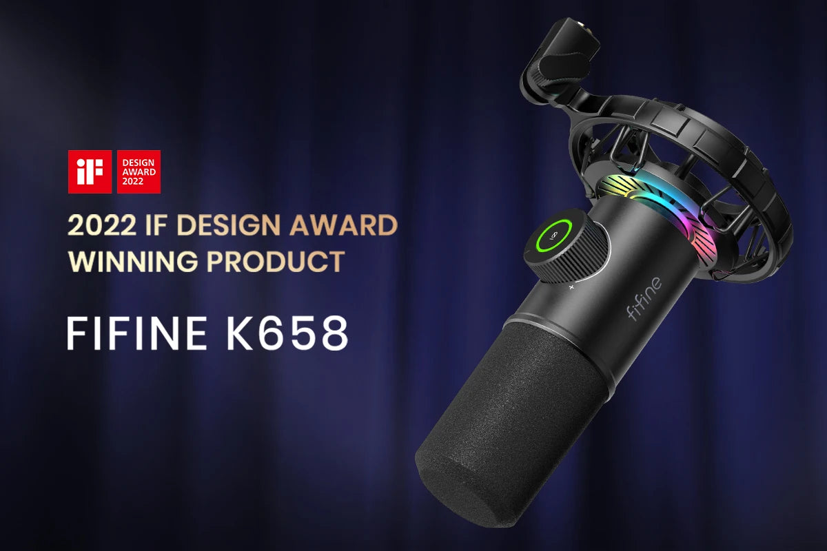 ShopHub NZ FIFINE gaming dynamic microphone with RGB lights and easy controls, ideal for clear gaming and streaming audio.