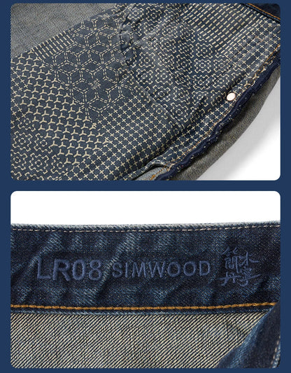 SIMWOOD High Standard Vintage Washed Selvedge Ripped Jeans