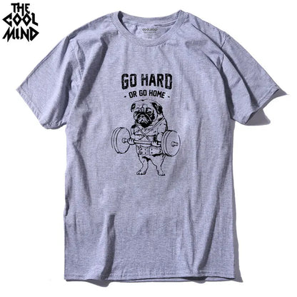 COOLMIND PU0116A Go Home or Go Hard Pug Tee