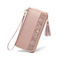FOXER Women's Glitter Split Leather Long Wallet