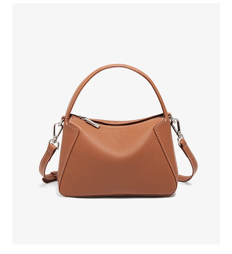 FOXER Lady's Handbag Cow Leather Shoulder Bag Small Size Crossbody Minimalist Style Bag Commute Work High Quality
